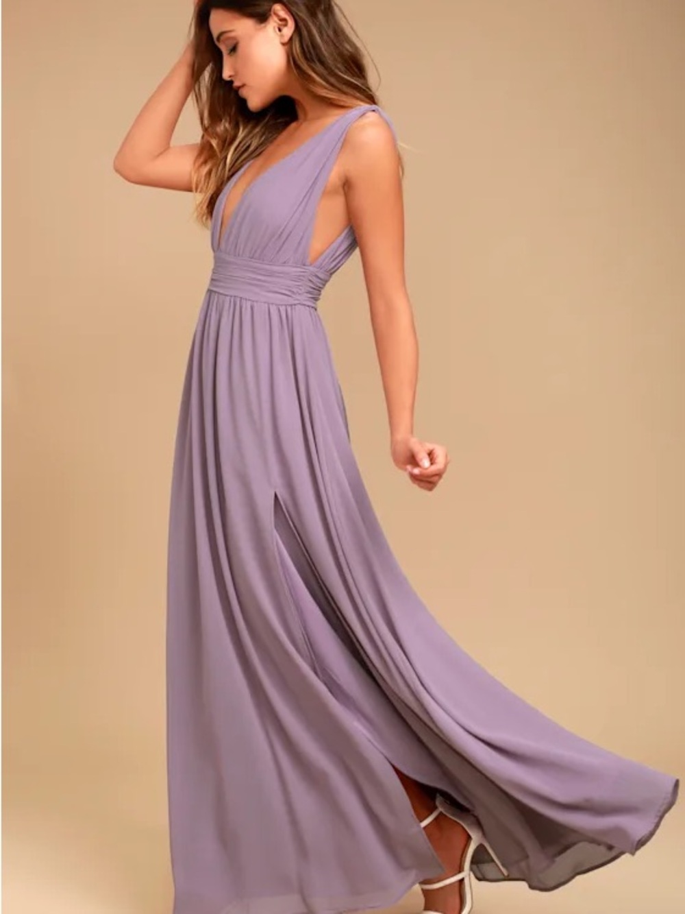 Lulu’s Heavenly Hues Dusty Purple Maxi Dress